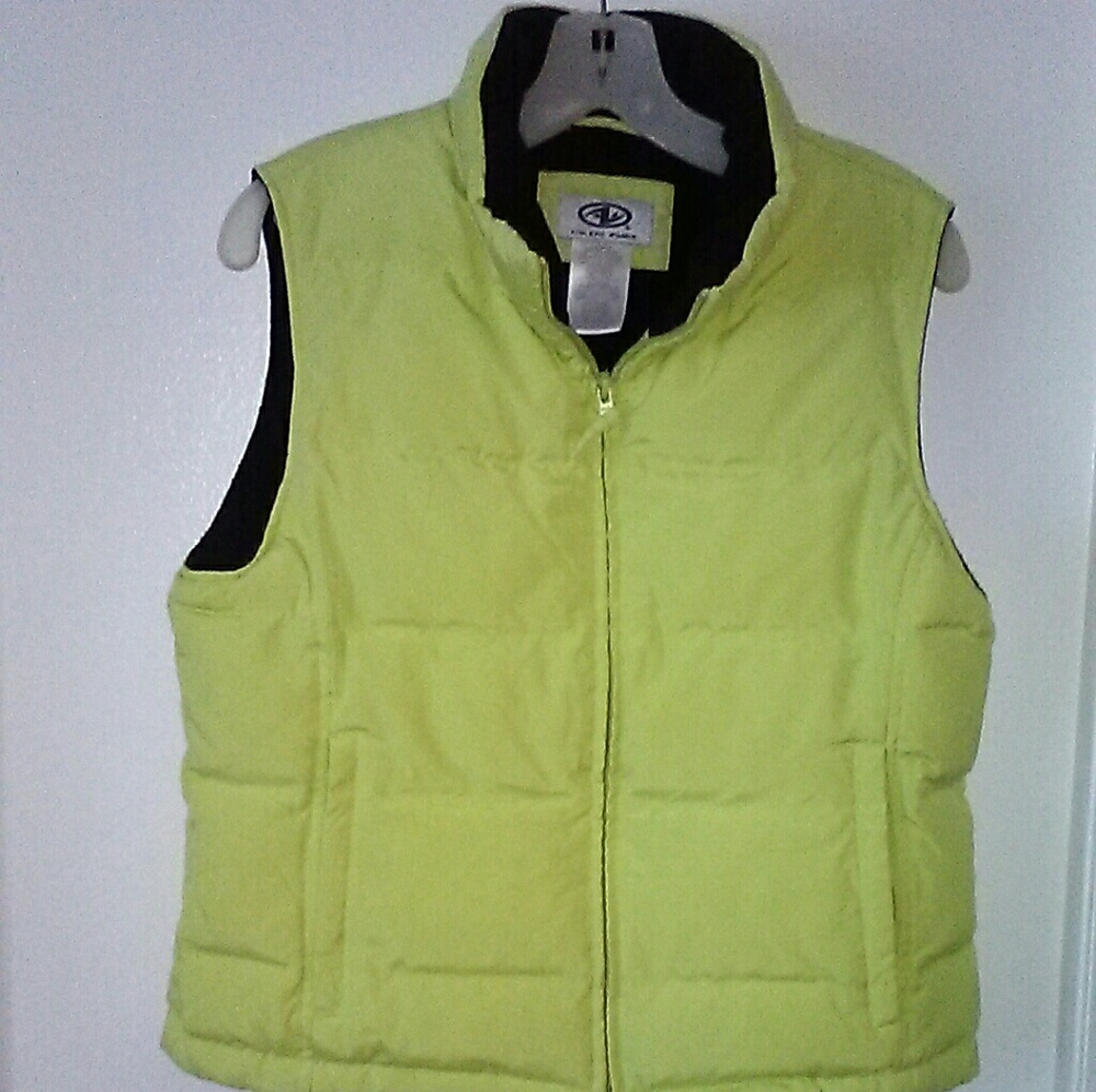 Lime Green Down Filled Vest.